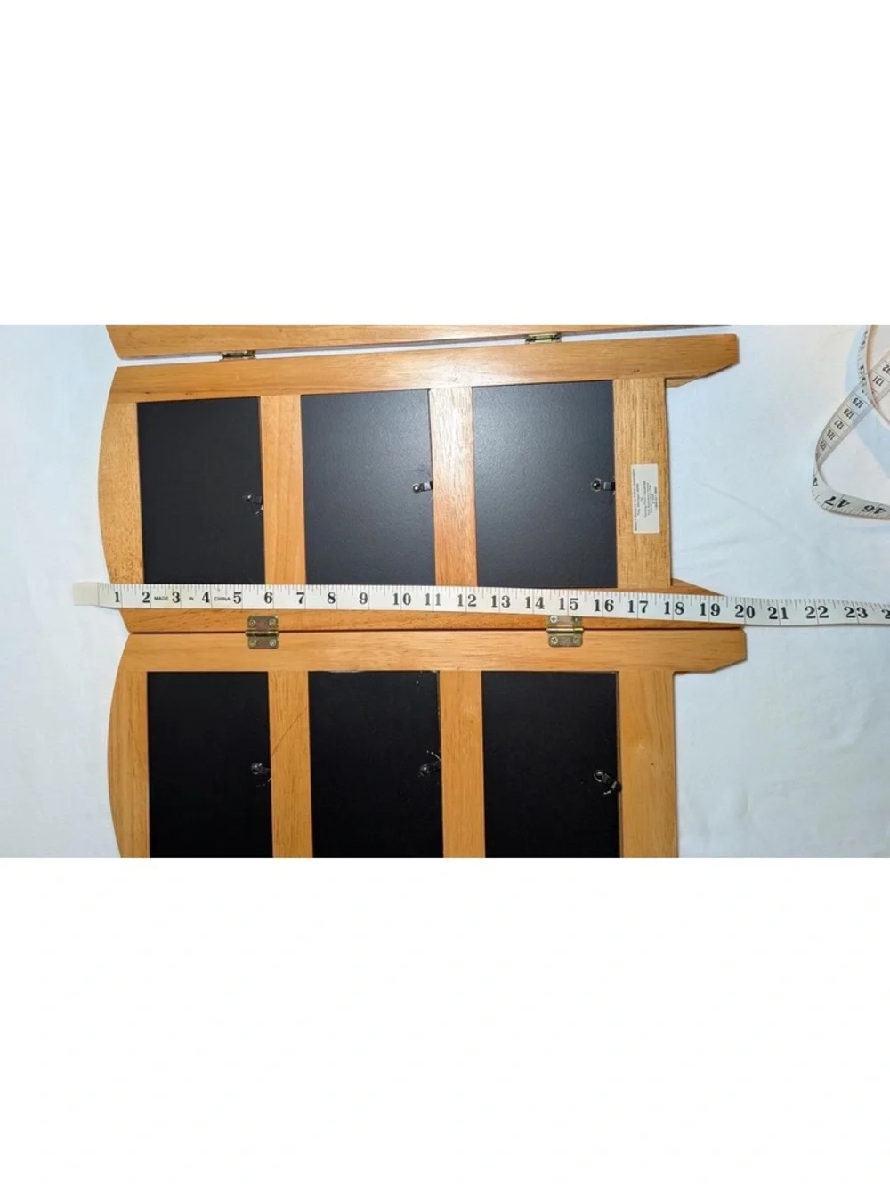 Turning Point Industries Vintage Wooden Tri-Fold 4x6” 9-Photo Frame Display